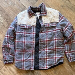 Cat and Jacket Fleece Sherpa-Lined Plaid Coat